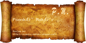 Psenkó Makár névjegykártya