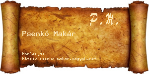 Psenkó Makár névjegykártya